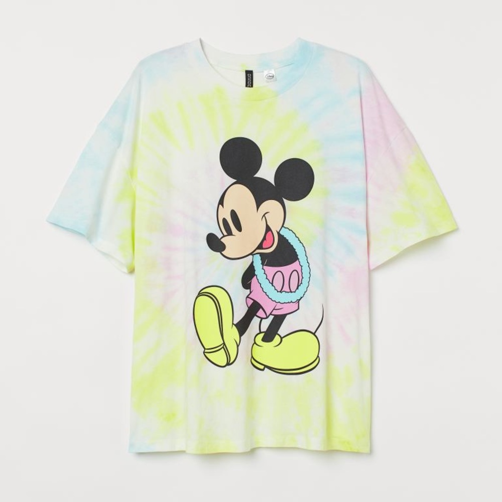 H&M Tie Dye Disney Mickey Mouse Printed T-shirt (S)